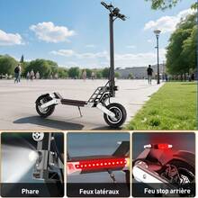 G2 Electric Scooter For Adults, Rated Power 500W, Maximum Peak Power 800W, Maximum Range 45km, 10" Tubeless All Terrain Tires, Adjustable Handlebar Height - 黑色 - 查看 9