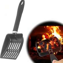 多功能铲、猫砂铲、煤铲、镂空壁炉灰筛金属黑煤铲、壁炉灰筛金属煤铲、壁炉火坑工具、户外烧烤架、耐热壁炉炭铲 - 多色 - 查看 1