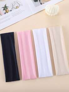 4PCS Fashion Versatile Campus Style Solid Color Simple Women's Hairbands Suitable For Daily Leisure And Sports Use As Women's Hair Accessories, School Stuff, College, Headbands - Multicolor - View 11