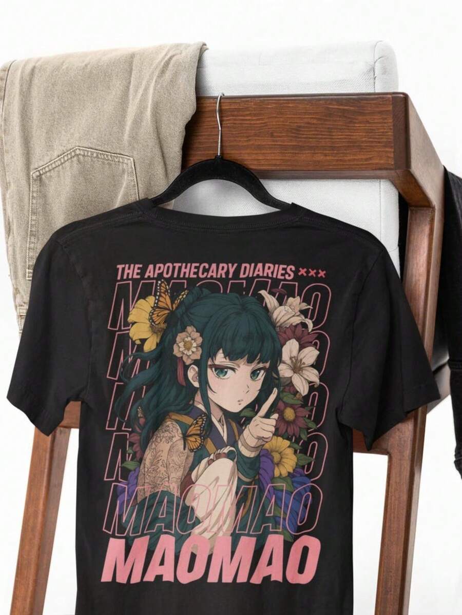 100% Cotton Maomao T-Shirt – Anime-Inspired Apothecary Diaries Tee, Cute Manga Shirt, Gift For Anime Fans, Japanese Aesthetic Apparel - 黑色 - 查看 1