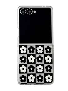 1 件时尚简约磨砂花元素折叠手机壳，可保护和防止掉落：SamsungGalaxy Zflip 3/Zflip 4/Zflip 5/Zflip 6/Zflip 7/OPPO Find N3 Flip/OPO Find N2 Flip/Razr 50 Ultra/Razr 60 Ultra/Razr 60/Razr 50/XiaomiMIX Flip 防水防震防摔防刮 - 黑色 - 查看 5