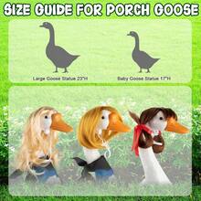 A3 Pcs Porch Goose Wigs Summer Funny Porch Goose Outfits Outdoor Lawn Goose Statue Braid Wigs For Garden Yard Goose Decoration B 4331 - Brown - View 2