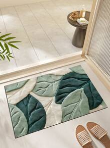 1pc 3D Visual Spring Green Leaf Pattern Bath Mat, Absorbent Non-Slip Bathroom Carpet, Square Rug, Indoor Entrance Small Rug, Bathroom Mat, Suitable For Bathroom, Laundry Room, Bathroom Entrance, In Front Of Sink, Shower Room And Party, Carpet, Bathroom Decor, Bathroom Mat, Bathroom Accessories, Washable Shower Mat Doormat, Applicable To Living Room, Bedroom, Kitchen And Various Scenes At The Entrance, Party, Holiday, Gift, Banquet (3D Visual Effect, Not Actual Raised Pattern) Kitchen Rug - Multicolor - View 9