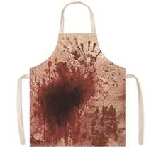 1 件万圣节血腥围裙屠夫服装道具带恐怖手印适合成人男女角色扮演派对烹饪