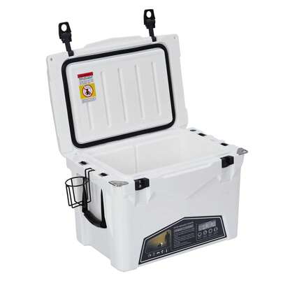 35 Quart Hard Camping Cooler, Leakproof Portable Insulated Ice Chest Cooler Box With Heavy Duty Handle, 5-Day Ice Retention, Great For Beach, Camping, Picnic, BBQ, Fishing