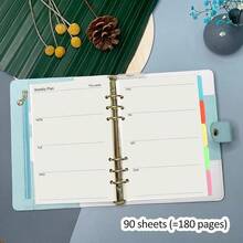QY A5 6 Holes Binder Refill Value Set90sheets Weekly Plan Paper With Sticker And Divider Week Planner Inserts With Binder Pockets For A5 Binder 6 Hole Refillable Notebook 005da5week 5837 - WeekPaperSet - View 5