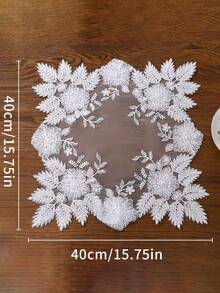 1 pièce Chemin de table semi-transparent exquis avec broderie florale 3D et perles, style élégant de palais européen romantique, broderie détaillée, convient pour la cuisine, la salle à manger, le salon, la maison, les fêtes, l'hôtel, le restaurant, le mariage, le banquet, les célébrations de fêtes, la décoration de table à manger, cadeau de fête, disponible en plusieurs tailles, décoration de table, décoration Eid, chemin de table, rectangle - Doré - Voir 10