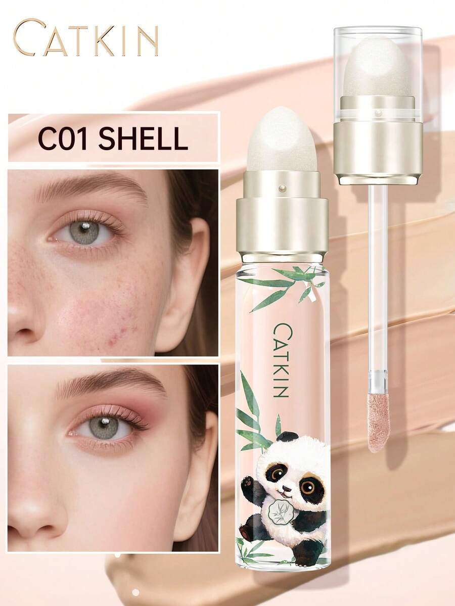 CATKIN Flawless Concealer Cream, Buildable Coverage, Creates A Smooth Natural Makeup Look, Easily Covers Dark Circles, Spots And Blemishes, Lightweight Texture C01 Shell