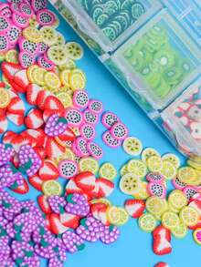 1 Hộp Trái Cây Hoa Lát Bùa Cho Đất Sét Polymer Nhựa Làm Chất Nhờn 3D Fimo Các Mảnh Ghép Đa Dạng Dán Số Lượng Lớn Cho Đồ Thủ Công DIY Nghệ Thuật Làm Móng Son Bóng Vật Dụng Trang Trí Điện Thoại Di Động - Nhiều màu - Xem 5