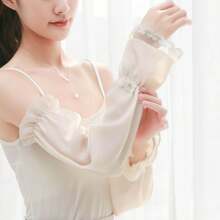 1双时尚女士蕾丝袖套，防紫外线防晒