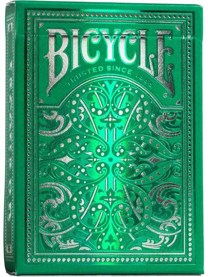 TendenciaBicycle Baraja Jacquard Premium Plata y Verde Esmeralda,Calidad premium