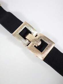 Women's Wide Elastic Belt Jacket Skirt Matching Fashion With Adjustment - B - 查看 2