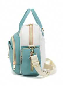 1 件时尚妈咪背包，多功能孕妇包，大容量尿布包，便携式旅行妈咪包，可挂在婴儿车上