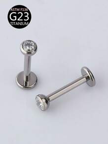 قطعة واحدة من أقراط الأذن المرصعة بالزركونيا المكعبة من التيتانيوم G23 بشكل دائري، أقراط الغضروف، خاتم الشفة، خاتم الأنف، مجوهرات ثقب التيتانيوم F136، مناسبة للاستخدام اليومي للنساء