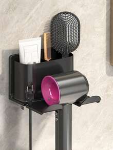 1个吹风机支架架，无需钻孔，浴室吹风机收纳整理架，壁挂式吹风机支架 - 彩色 - 查看 10