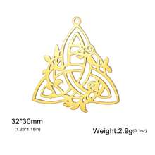 1 pieza Colgante de flor de loto, luna y enredadera de acero inoxidable creativo, accesorio de patrón botánico hecho a mano para collar, llavero, colgante de bolso