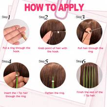 彩虹合成彩色 I-Tip 羽毛隐形接发 50 股头发，50 个接发环，1 个钩针/包合成染发剂彩虹假发彩色 Kanekalon I-Tip 角蛋白融合接发发束，适合女性和儿童 - 礼物、角色扮演、派对、万圣节和圣诞节亮点