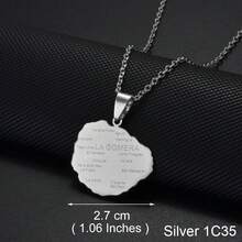 1pc Stainless Steel La Palma Island Map Pendant Necklace, Jewelry For Women & Girls - Multicolor - View 22