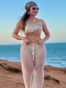 1 chiếc khăn vuông thời trang nữ 90cm, khăn bandana in họa tiết, xuân/hè, khăn trùm đầu xích da báo đi biển, đi nghỉ cho trang phục - cà phê - Xem 5