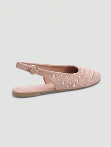 Giày bệt đính sequin thời trang cao cấp mới của ADAMUMU dành cho nữ, thoải mái, dễ thương cho cả đi làm hàng ngày và dự tiệc, kỳ nghỉ và mùa xuân/hè. - Hồng - Xem 6