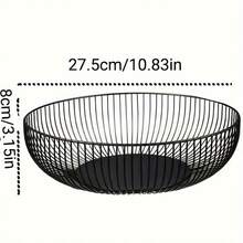 黑色金属丝水果篮，可装水果、面包、蔬菜、零食 - 黑色 - 查看 3