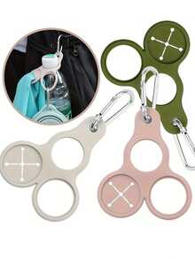 3Colors Creative Outdoor Water Bottle Silicone Hooks, Hands-Free Water Bottle Keychain, Drink Mineral Water Portable Storage Artifact Mountaineering Buckle Belt Backpack Carry Towel Hook Keychain Holder, Travel Backpack Lanyard, Portable, Suitable For Outdoor Adventure, Travel, Hiking, Camping, Free Handheld - Multicolor - View 1