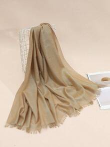 1pc Women's Solid Color Polyester Elegant Gold Thread Scarf, Suitable For Parties For Dress - Gold - View 2
