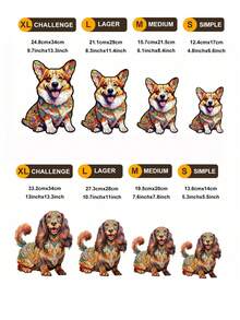 Dachshund/Corgi/Bulldog - Wooden Jigsaw Puzzle, Asymmetrical Animal Shaped Wooden Puzzle Toy, Party Game Gift, Decorative Art, Tabletop Magic Puzzle, Unique Children's Educational Puzzle, Birthday Gift, Wooden Puzzle For Kids, Back To School Gift, Christmas Gift - Multicolor - View 8