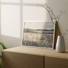 1 Pc Canvas Painting,Painting, Frame, Landscape, Meadow, Flowers, Mountains, Desk, Laptop, Plant,Wood Framed Painting (1) Thickness 2.5 Cm/ 1 Inch-Home Decoration For All Occasions,Ideal New Year, Valentine's Day,Thanksgiving,Easter,Christmas Gift,Room Decoration Aesthetic,Wall Decoration Art,Perfect Gift,Autumn And Winter Wall Decoration,Living Room Decoration, Bedroom Decoration, Kitchen Decoration, Entry Decoration, Bathroom Decoration, Direct Wall Painting, High Quality Wall Painting Poster,Modern Home Decoration Stretched And Framed Ready To Hang