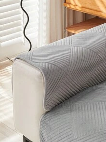 1 pieza Funda de cojín de sofá de felpa gruesa, Cojín de asiento de sofá moderno y minimalista antideslizante y cálido, Funda de sofá a prueba de polvo y lavable, Suave y resistente a la decoloración, Apta para mascotas, Se ajusta a sofás en forma de L y de 1/2/3/4 plazas, Adecuada para dormitorio, oficina, sala de estar