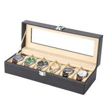 2/3/6/10/12 Slot PU Leather Watch Box Display Case Jewelry Organizer With Glass Top Men Watch Bracket Display Box Gifts