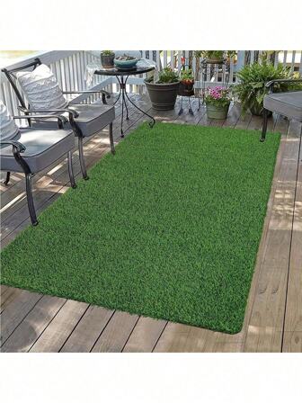 1pc High Quality Artificial Grass Turf, Thick Fake Grass Carpet, Outdoor Artificial Grass Rug, Realistic Indoor/Outdoor Lawn Mat, Made Of Plastic, Green Grass Decorative Floor Mat, Suitable For Outdoor Garden, Patio, Terrace Decor, Beach Essentials And Pool Games [Please Select The Size You Need]
