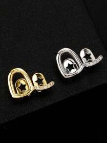 1pc Hip Hop Cubic Zirconia Copper Tooth Jewelry For Men