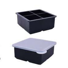 1PC Large Ice Cube Trays For Whiskey Big Silicone Ice Cube Trays 2Inch - Huge Square Ice Cubed Tray For Whisky And Cocktail,Ice Cream Storage Solutions