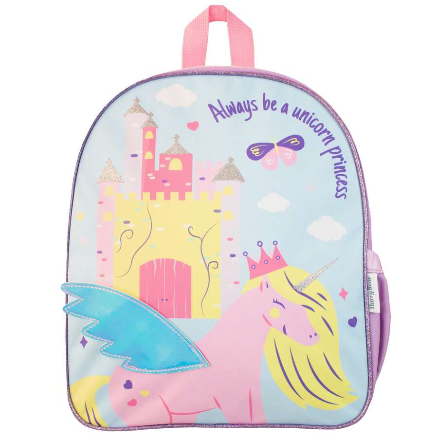 Harry Bear Kids Backpack And Lunch Bags | Girls Unicorn Princess School Bag And Lunch Box | Official Merchandise | Fast UK Delivery Shipping | Trusted UK Seller | Great Gift For Kids | Perfect For Back To School, Birthdays And Christmas - Pink - View 1