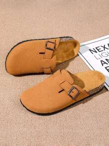 Men's Casual Slippers, Fashion Unisex Slip-On Slides, Non-Slip Durable Solid Color Indoor/Outdoor Men's Sandals, Soft Cork Footbed Comfortable For Outdoor, Office Wear, Spring/Summer Couple Style