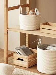Multi-Size Round Cotton Rope Storage Basket - Winter Space-Saving Organizer | Foldable Bathroom & Home Bins For Bedroom