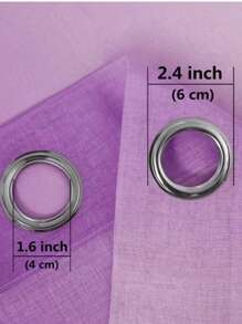 2pcs Gradient Sheer Curtains, Grommet Top Window Drapes, Window Treatments For Bedroom Living Room, Home Decoration, Room Decoration - Purple - View 2