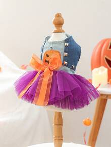 1 件宠物服装，狗/猫服装，快乐小狗小型犬休闲时尚可爱舒适异想天开南瓜裙 - 彩色 - 查看 8