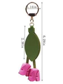 郁金香手工皮具，花包挂件，钥匙扣，自制手工缝制汽车钥匙挂件 - 彩色 - 查看 2