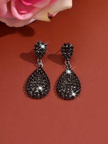 Women's Wedding Jewelry Fully Rhinestone Earrings, Suitable For Daily, Evening Party Wear - Silver 1276 - View 11