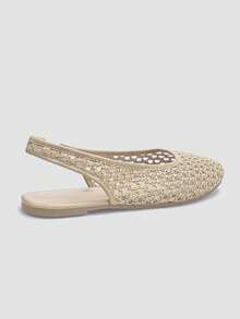 Giày bệt dệt từ sợi raffia cao cấp, thoải mái, thời trang mới của ADAMUMU dành cho nữ, kiểu dáng dễ thương, phù hợp để mang hàng ngày và đi nghỉ xuân/hè. - Màu be - Xem 6