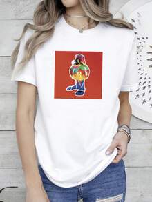 180g Pure Cotton Bjork Volta T Shirt Band 2007 Tee Tour Concert Unisex Short Sleeve Tee NH8201 For Men Versatile Breathable For Women Graphic Summer Stretched Streetwear Print Round Neck Short Sleeve Stylish Comfortable Slightly Designer Clothes Fashion Top For Everyday Wear Casual Soft - 白色 - 查看 2