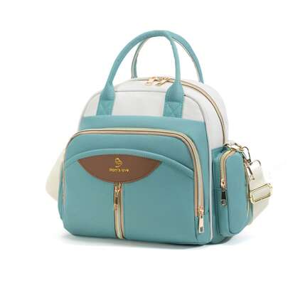 1 件全新优质尼龙妈咪包，大容量尿布包，配有独立奶瓶架、纸巾袋、行李带，时尚便捷，适合带宝宝旅行