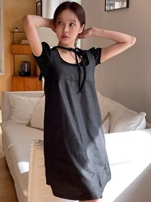 YIU mädchenhaftes einfarbiges Lässig Kleid, süß und niedlich, Latzkleid Sommer, Neuankömmling Rückkehr zur Schule, süße Kleider Sommer Damen Kleidung, Ausgehoutfit, Geburtstagskleider für Frauen