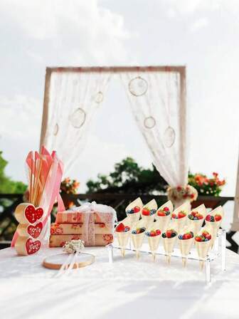 1 Stück Eiscrème, Dessert und Kuchen Präsentationsständer, Hochzeitsfeier Crispy Waffel Kegel, Kegel, Dessert und Eiscrème Eimer Dekorative Präsentation, geeignet für Bankettveranstaltungen, Partys oder Buffets, Hochzeitspartys