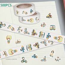 SCXXBSW 500 Sheets/Roll Cartoon Fun And Exquisite Roll Stickers DIY Decoration Guitar Notebook Table Waterproof Stickers - Multicolor - View 7