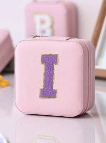1 件多功能 Ins 风格便携式珠宝收纳盒，带拉链，天鹅绒和 PU 材质，多层，可容纳戒指、耳环、项链和其他配饰，适合女士返校收纳整理器旅行必需品返校宿舍收纳秋季装饰 - 粉色 - 查看 33