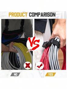 1PC Extension Cord Holder Organizer With Triangle Clips, 18" Adjustable Heavy Duty Cord Storage Straps For Home Workshop RV Garage Organization For Cables Hoses Ropes - màu đen - Xem 4