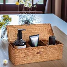 1个海藻编织盒，带3个隔层，用途广泛，可用作节日礼品包装和收纳，也可作为装饰性桌面收纳盒用于家居整理，非常适合收纳家居用品和卧室装饰。 - 黃色 - 查看 5